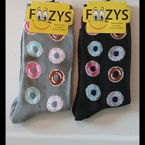 Foozys Socks 2 pair item # 103 Donuts